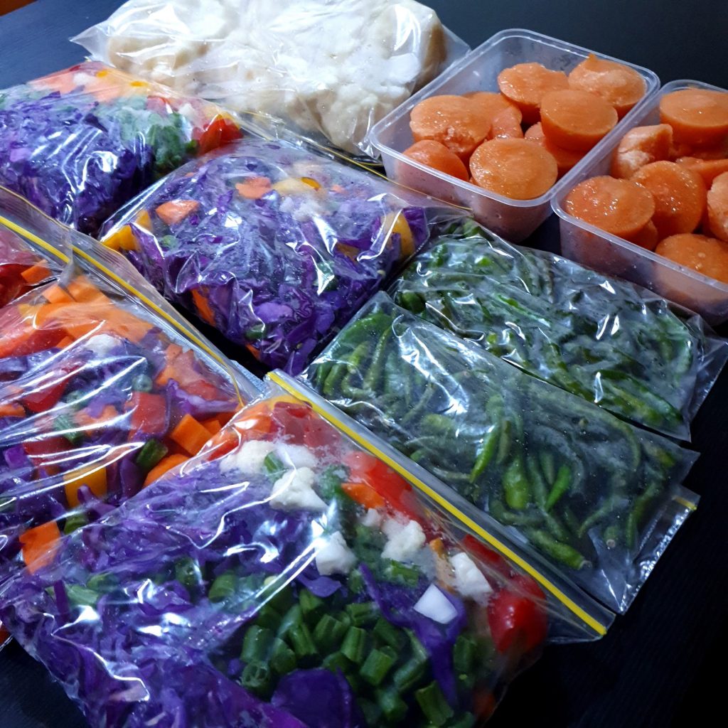 Veggies - ready to put in the freezer