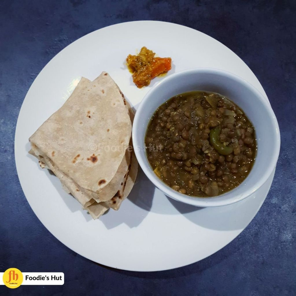 Whole Masoor Dal with Roti for dinner