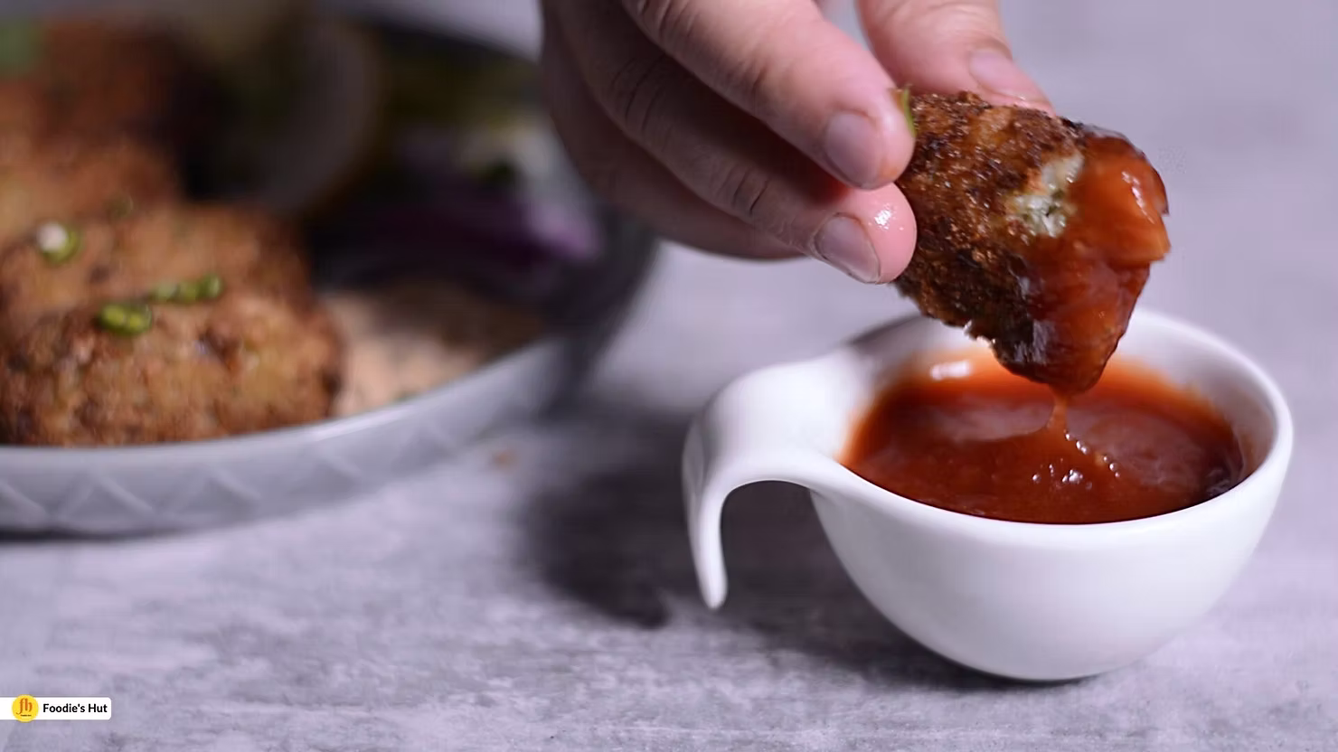Fish croquettes with Mayonnaise and Tomato Sauce