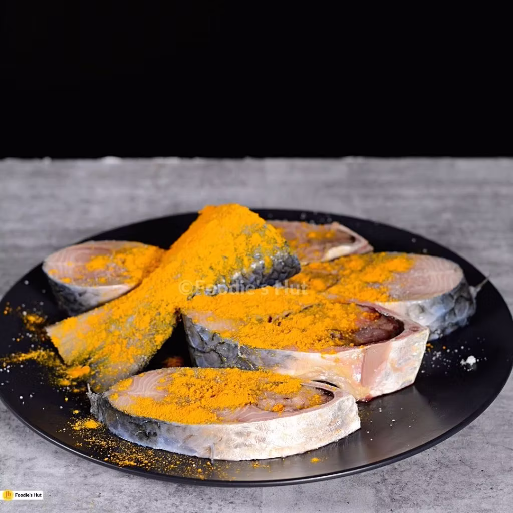 Ilish fish marinated with Salt and Turmeric 