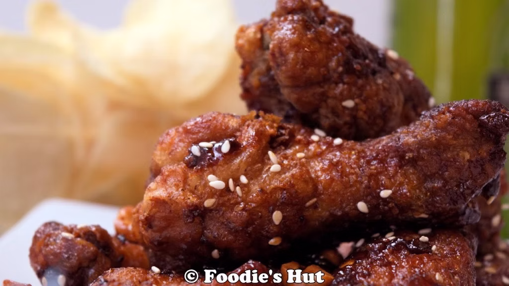 Korean Crispy Fried Chicken glazed with sweet and spicy sauce